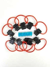 5 Pack 14 Gauge In-line ATC Copper Fuse Holder+15 AMP Fuse Cover New Car Install