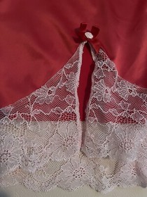 L'Agent by Agent Provocateur MARISELA Red Satin Pink Lace Slip Chemise XS NWOT