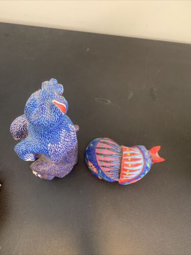 Oaxaca Oaxacan Holzschnitzerei Sammlung Skulpturen Lot Tiere Künstler bemalt - Bild 11 von 23