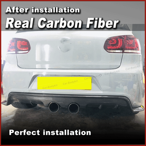 Difusor de carbono difusor trasero alerón trasero aletas se adapta a VW Golf 6 R R20 12-14 - Imagen 4 de 11