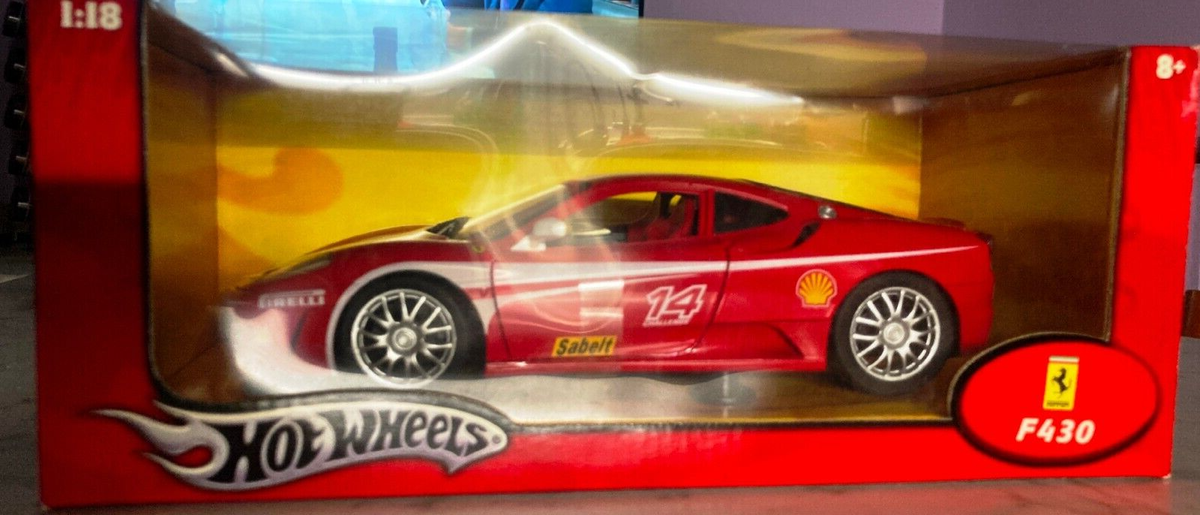 rare red box Hot Wheels Ferrari F430 #14 Challenge race car 1/18