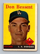 1958 Topps - #401 Don Bessent LOW GRADE (wrinkle)