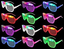 Flashing LED Glasses Multi Color Slotted Shutter Light Up Glasses Party Favor 12