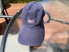 Vineyard Vines Strap Back Hat - Navy Blue w/ Pink Embroidered Whale  Spell Out