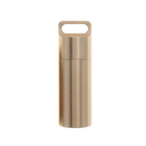 Contenedor de latón impermeable caja de píldoras soporte para botellas llavero cápsula de medicina estuche - Imagen 11 de 13