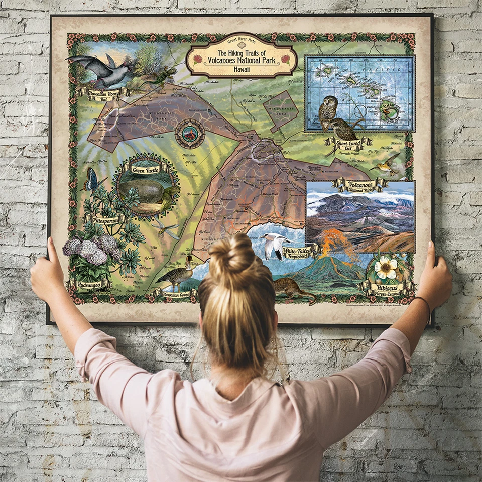Cartel con impresión de arte de mapa Parque Nacional decoración de pared regalo sin marco ~ envío gratuito Foto 3 de 4