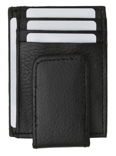 Men’s Genuine Leather Wallet Credit Card ID Holder Magnetic Money Clip Black - Picture 4 of 4