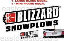 BLIZZARD Snow Plow Decal 3 Pc Kit -1 large Front Decal & 1 Frame Decal+ 1AM flag