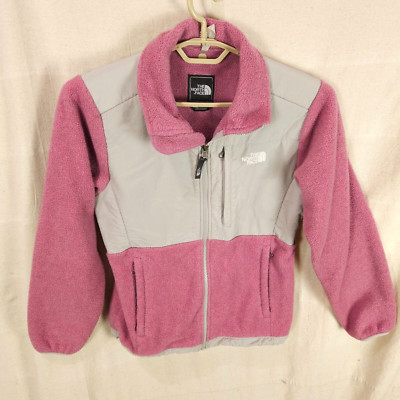 North Face Jacket Womens M Pink Gray Denali Fleece Long Sleeve Full Zip Polartec