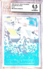 1995 Pacific Triple Folders Rookies & Stars Blue #9 Deion Sanders BGS 6.5 EX-MT+