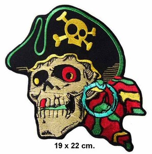 54-Big-Jumbo-DEAD-PIRATE-Iron-On-Patch-22-cm-Aufbugler-Applique-Ecusson