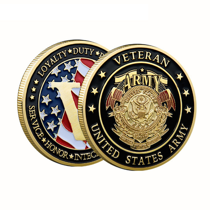Military Veteran Gift Collectible US Army Loyaty Duty Respect Challenge Coin