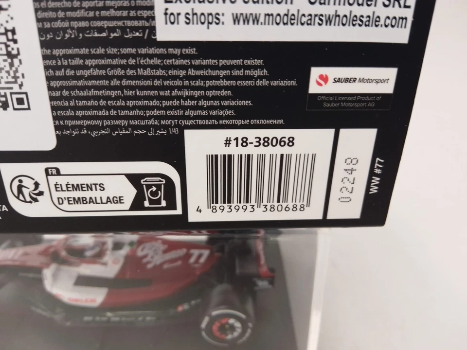 BBurago Burago Alfa Romeo Orlen C42 #77 Valtteri Bottas 2022 1/43 18-38068#77 - Photo 3/3