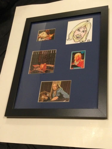 Rick Wakeman YES framed collection w signed cd cover and Panini card
