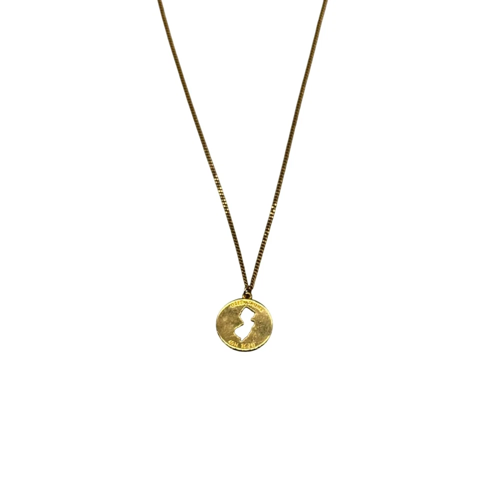 Kate Spade Necklace Green Thumb 40N 74.5W Pendant Chain Gold Tone - Image 3 of 4