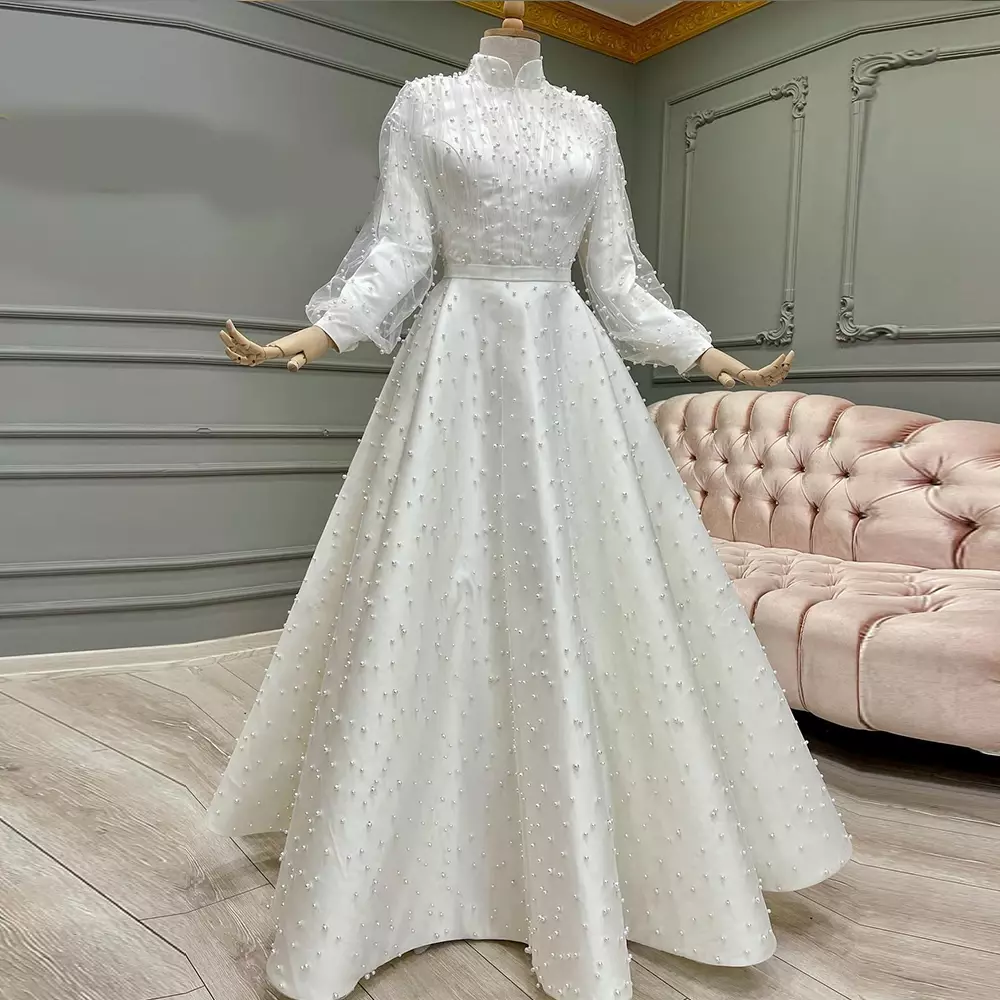 High Neck Sheath Lace Wedding Dresses Long Sleeves – loveangeldress