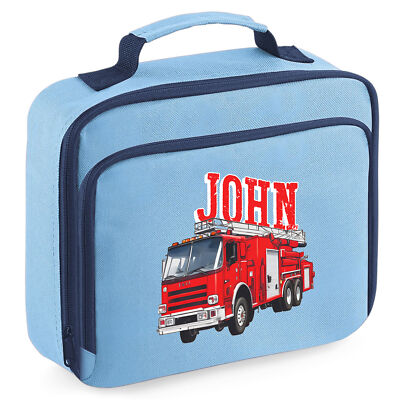 Personalisierte Feuerwehr Brotdose Tasche Back to School Junge kundenspezifischer Name Klasse N...