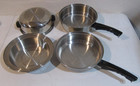 Lustre Craft 4 Piece Pan Set Cookware 8" Double Boiler Steamer Dome Lid