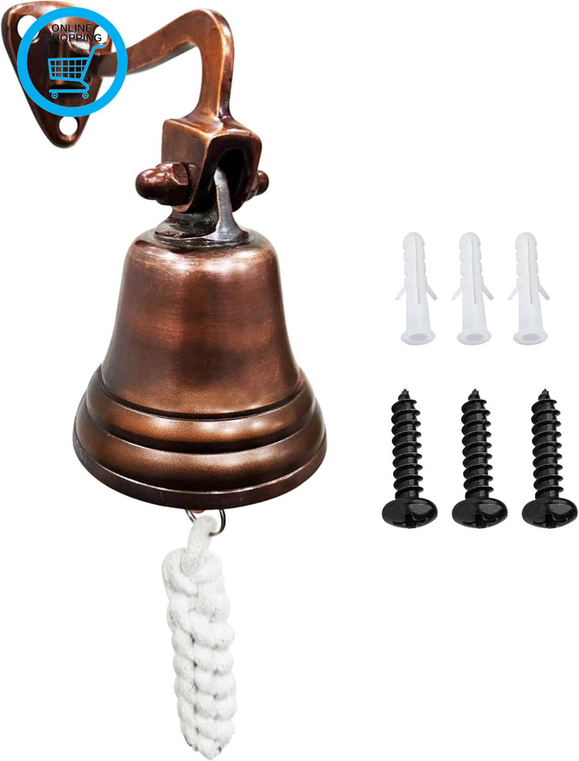 Aluminum Ship Bell (3 Inch) - Last Order Bell with Rope - Nautical Wall Mounted