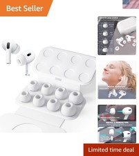 Stylish Custom Fit Silicone Ear Tips for AirPods Pro with Storage Box, 4 Sizes