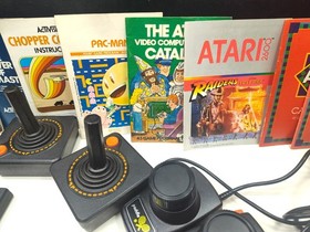 Vintage ATARI System Controllers Joy Sticks + Games Manuals UN-Tested 'AS-IS'
