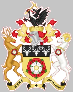 Coat of Arms of Derbyshire County Council Self Adhesive Vinyl Sticker