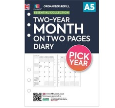 2-year planner A5 FILOFAX COMPATIBLE Month on two pages diary Insert Refill