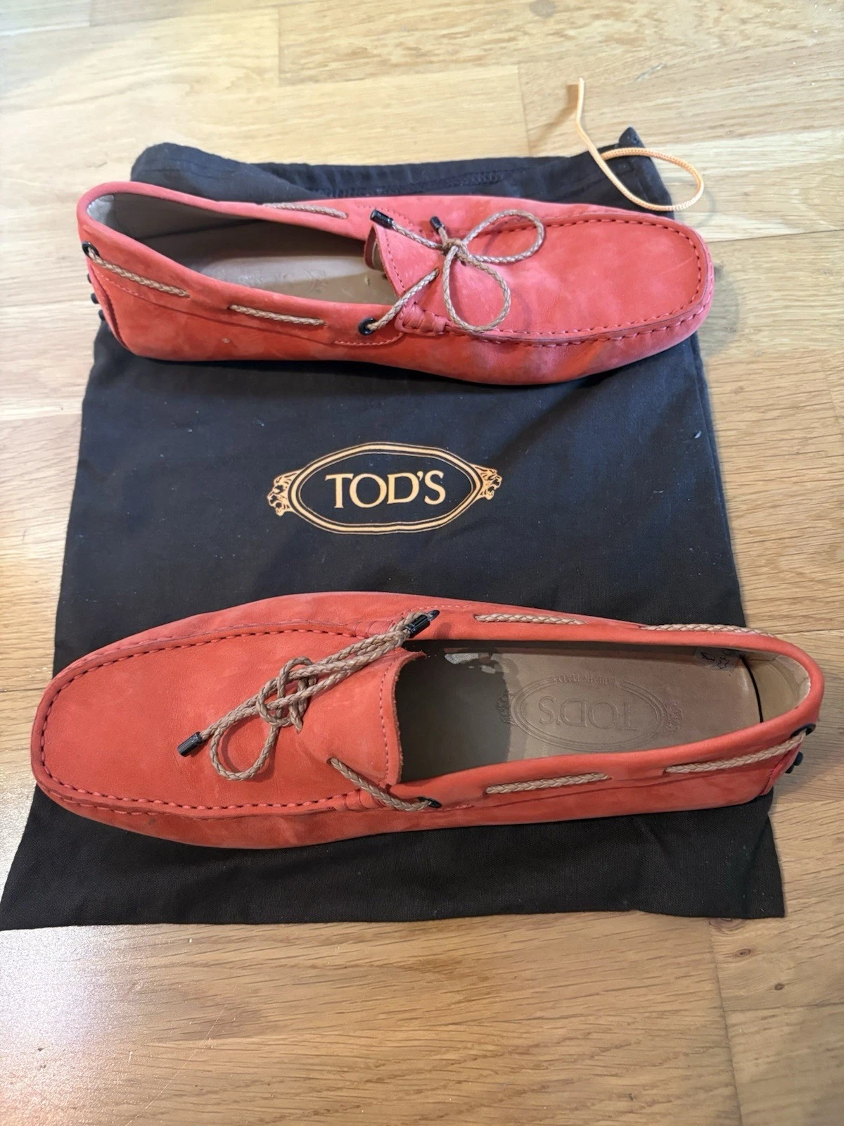 TOD’S Mocassino Tods scarpe da guida uomo in pelle taglia 9 arancione