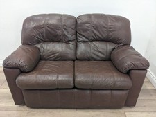 SOFA 2 Seater Brown Leather Sofa G Plan Zipped Cushions FREE DELIVERY