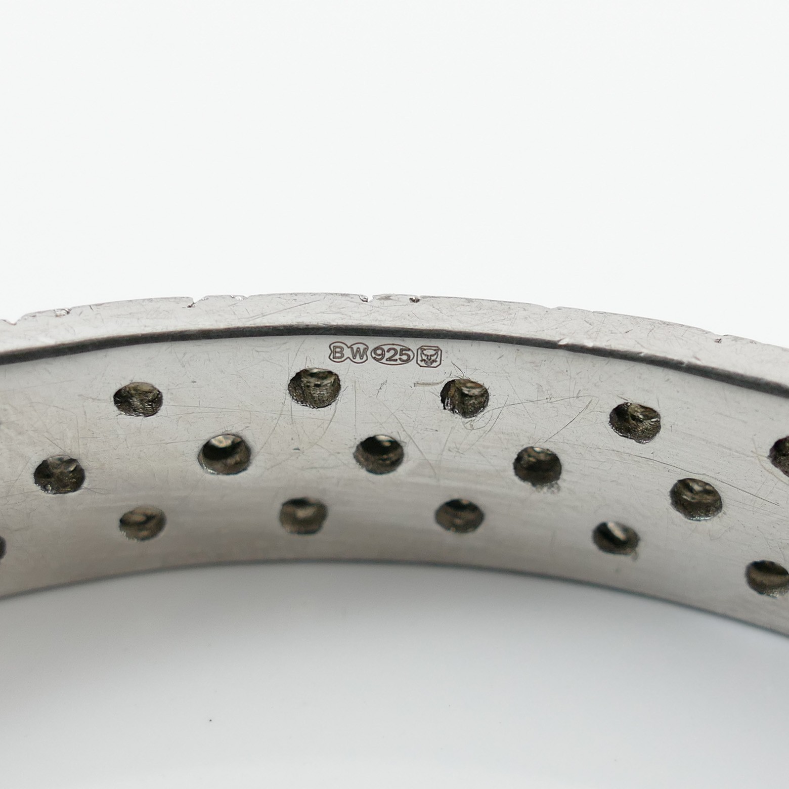 SOLID STERLING SILVER .925 PIERCED HOLED BANGLE F… - image 4