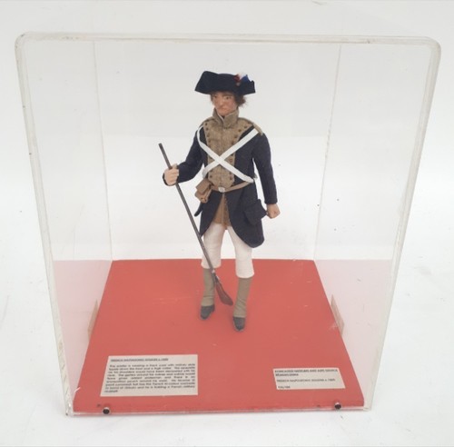 French Napoleonic solider 1805 doll In Display Box Museum Artifact Collectable