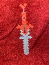 NERF Minecraft Sword Toy Red and Gray Video Game Merchandise Minecraft Series