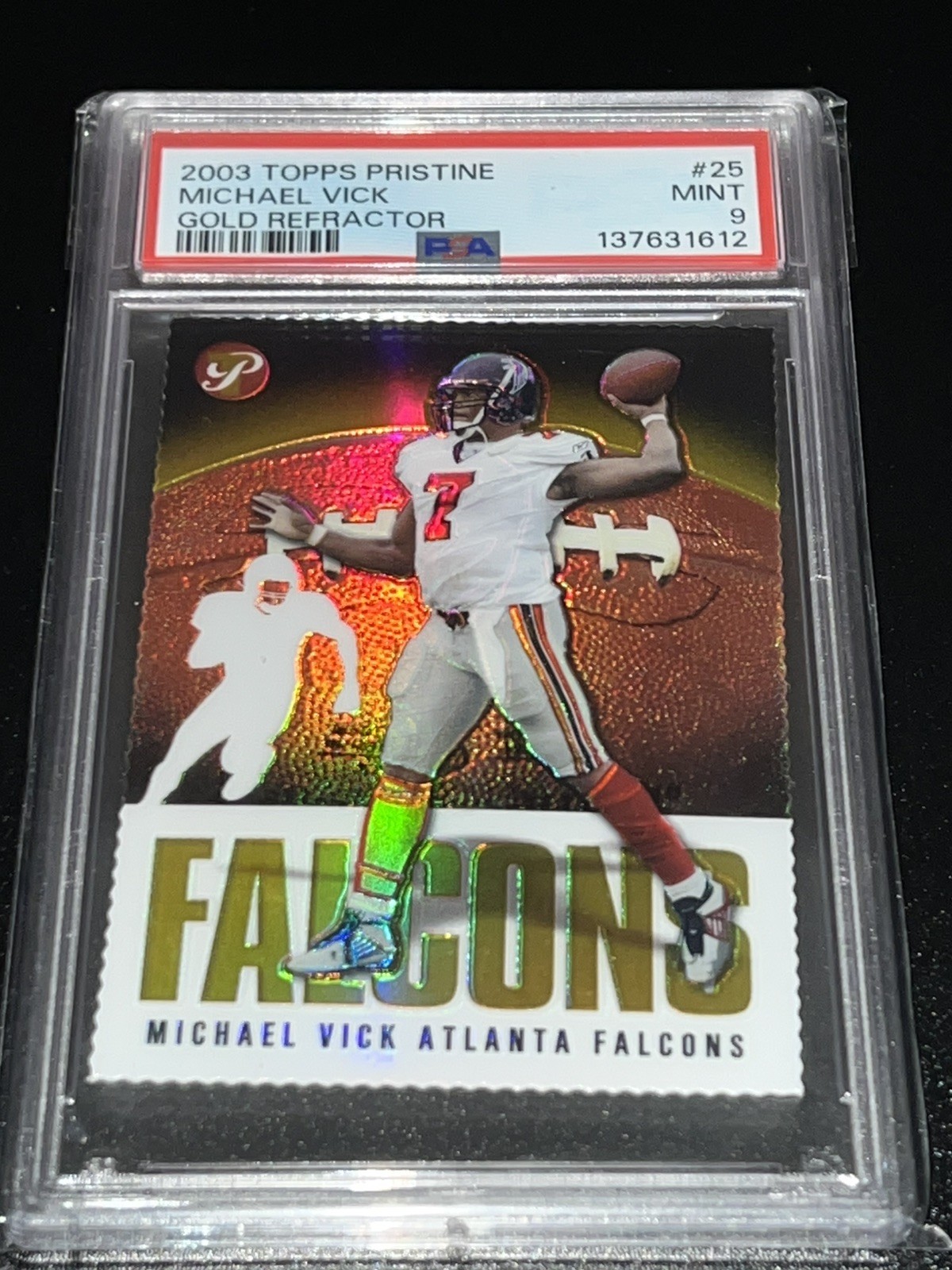 2003 Michael Vick Topps Pristine 9/150 Gold Refractor #25 PSA 9 RC🔥