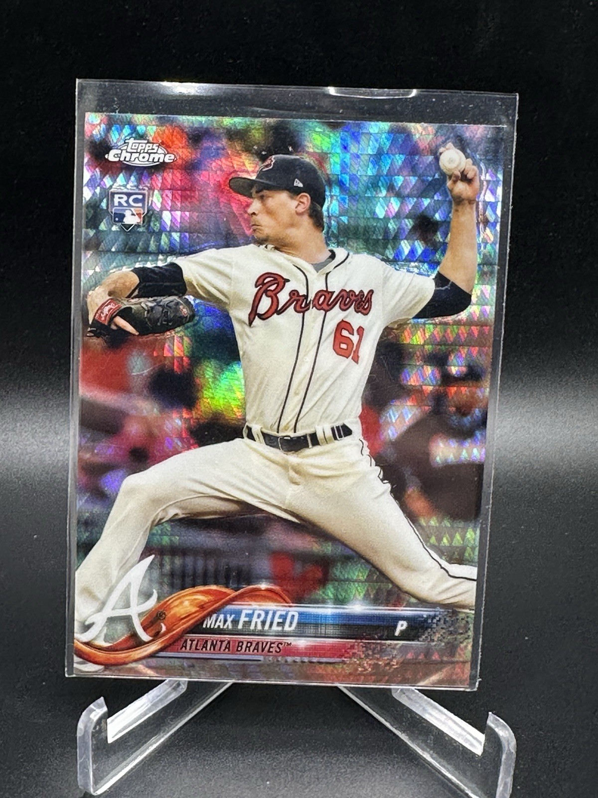 2018 Topps Chrome Prism Refractor Max Fried #66 RC Atlanta Braves