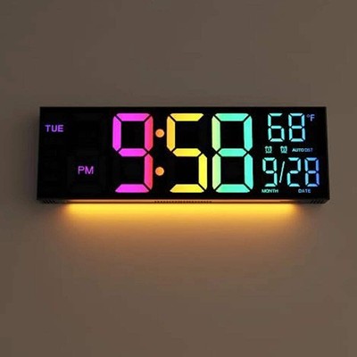 Digitale Wanduhr großes Display 16,2'' Digitale Wanduhr mit RGB Farbwechsel