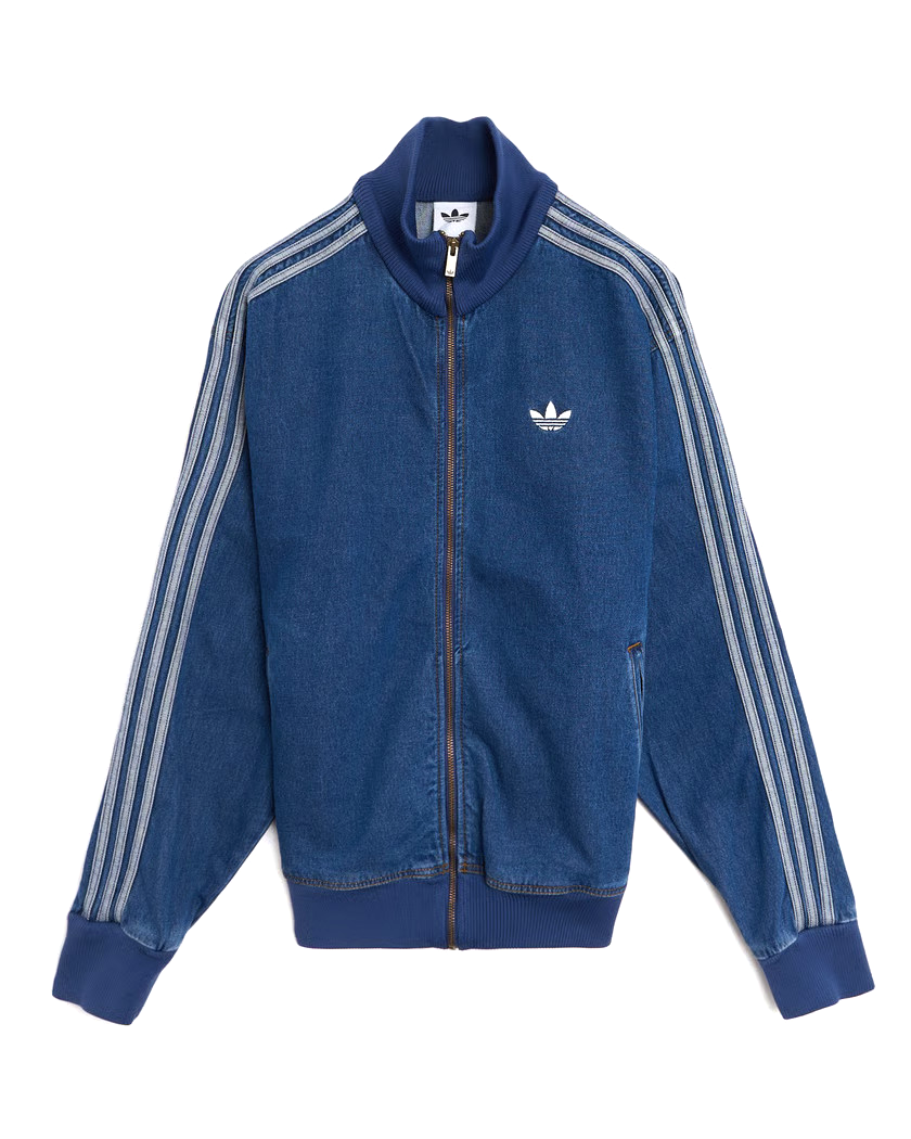 adidas Originals Firebird Retro High Collar Track Top Blue Denim