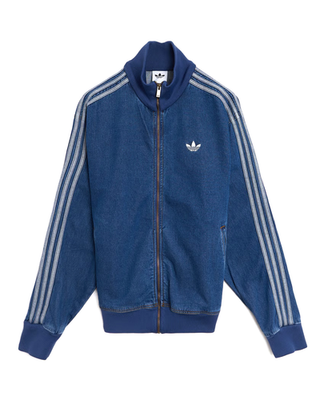 adidas Originals Firebird Retro High Collar Track Top Blue Denim