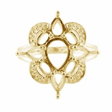 Semi Mount Oval 3x5MM Faceted Cut Wedding Ring Sterling Silver