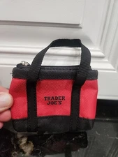 Trader Joes Red Micro Tote With Grocery Bag 2 In 1 Mini Limited Edition GREAT!