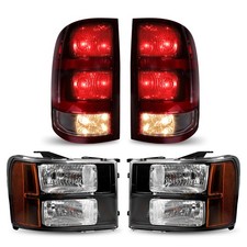 Smoked Red Tail Lightheadlights For 2007-2013 Gmc Sierra 1500 07-14 25003500hd