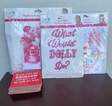 Dolly Parton Party 5 Item Lot "What Would Dolly Do " Pink Balloon Banner SEE PIC