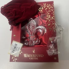 Waterford Clear Crystal Fleur de Lys Ornament 2013 w/Enhancer Hanger New in box