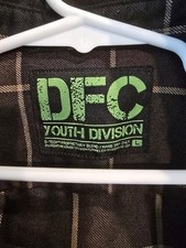 DIXXON YOUTH DRIFTER FLANNEL NWOT Black brown tan YOUTH LARGE