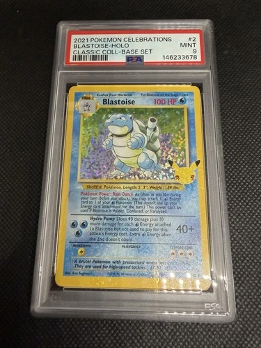 POKEMON 2021 Celebrations BLASTOISE Holo Classic Coll Base Set #2 PSA 9 Mint 3