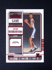 2023-24 Panini Contenders Victor Wembanyama #11 RC Rookie Game Ticket Red SP -A1