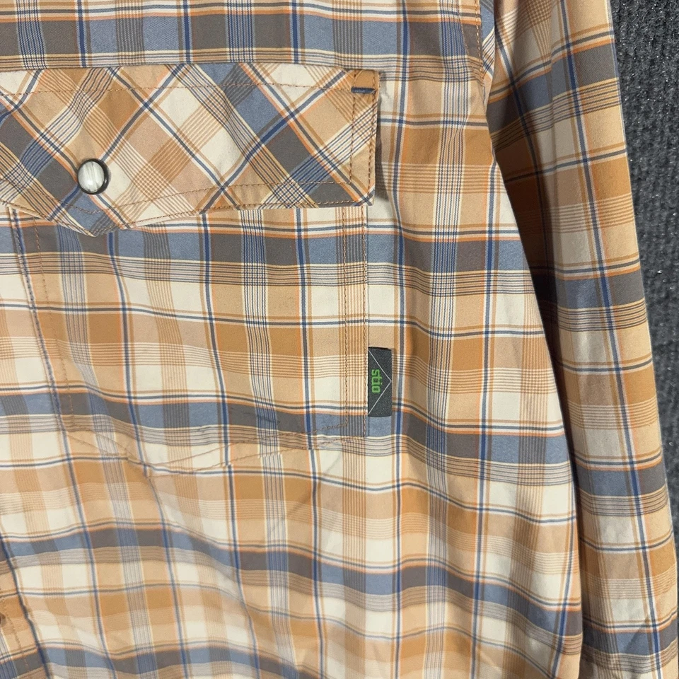 Camisa Stio Para Hombre Mediana A Cuadros Frente A Presión Perla Occidental A Presión Manga Larga Foto 4 de 4