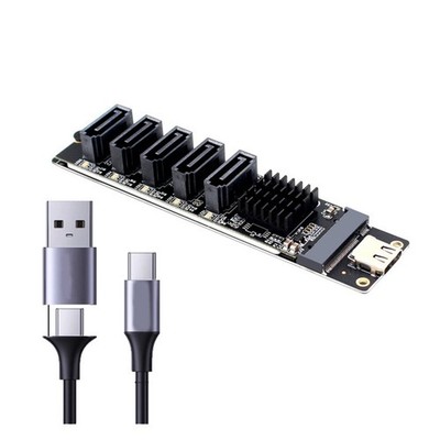 TYPE-C to SATA3.0 5 Ports Adapter Converter Card 6Gbps USB10G JM575+JMS5805220