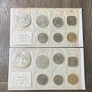 Bahama Islands 1966 Uncirculated Sealed 6 Piece Mint Set w/ 2 80% Silver Coins