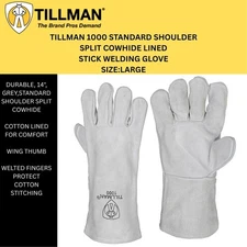 Tillman 1000 14" Shoulder Split Cowhide Welding Large Gloves PR