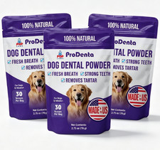 3 Pack ProDenta Dog Dental Powder for Teeth 30 Scoops 2.75oz